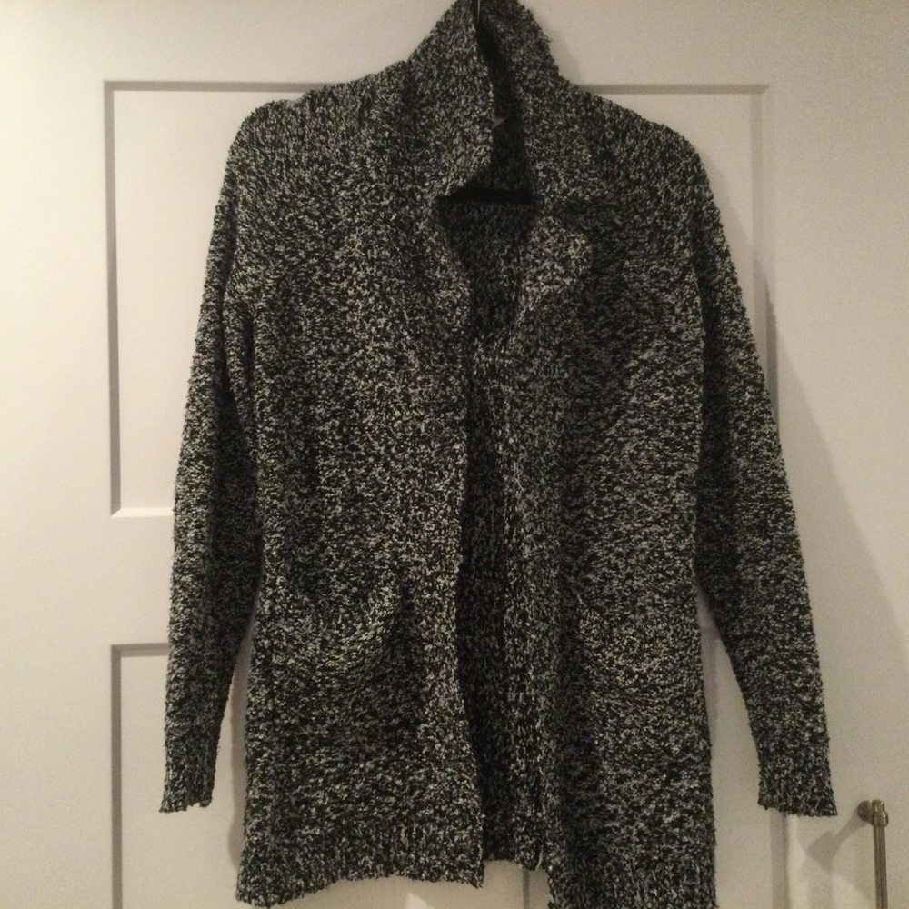 Nubby Jacket Style Cardigan With Pockets